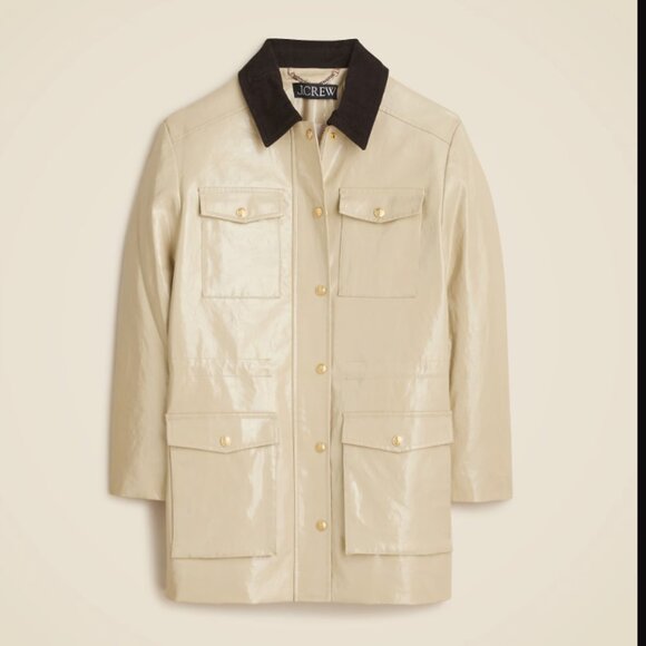 J.Crew Collection Barn Jacket™ in laminated linen - Size Small - Picture 2 of 4